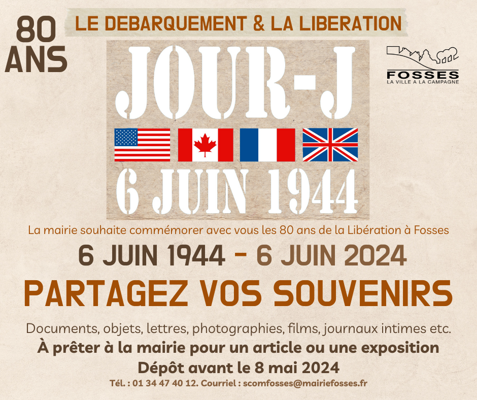 visuel Facebook sur la collecte de souvenirs liés à la Libération à Fosses
